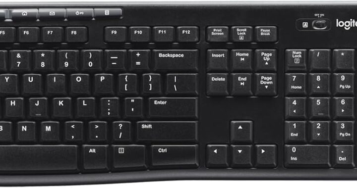 Logitech MK270 Wireless Keyboard and Mouse Combo for Windows, 2.4 GHz, 8 Multimedia Keys, PC, Laptop, Wireless Keyboard Compact Mouse Combo – Black